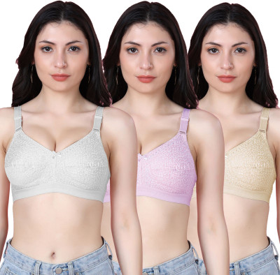 Shyam Sons FLAIR Dipali Women Minimizer Non Padded Bra(White, Purple, Brown)