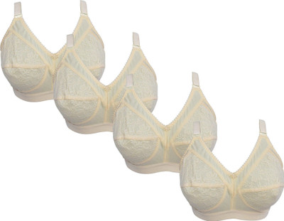 Ninteen-69 Women's Cotton Non-Padded Bra For Women Women Full Coverage Non Padded Bra(Yellow)