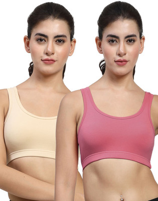 LILY stropsyttakMino Women Sports Non Padded Bra(Purple, Beige)