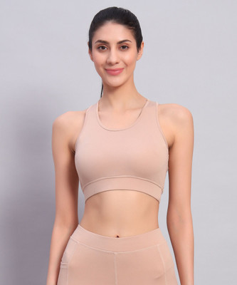 BEING RUNNER Women Sports Non Padded Bra(Beige)
