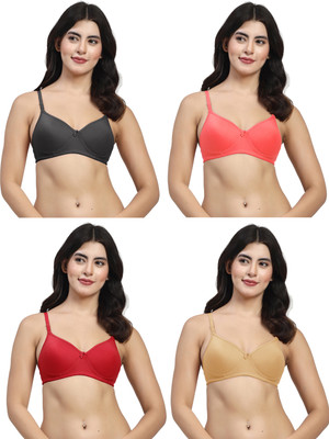 LILY mfruomalg Women T-Shirt Lightly Padded Bra(Multicolor)