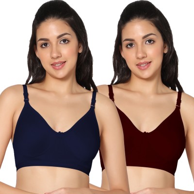 in care Women T-Shirt Non Padded Bra(Blue, Maroon)