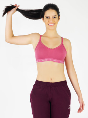 GOTO Women Sports Non Padded Bra(Pink)