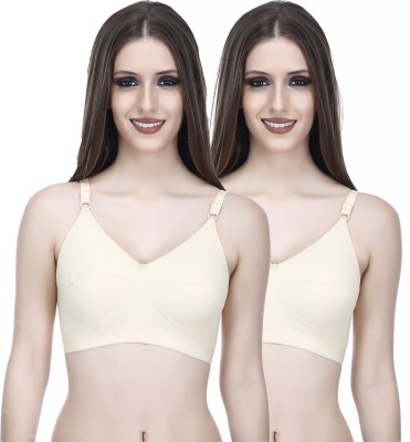 elina Everyday Cotton Bra for Women Women Full Coverage Non Padded Bra(Beige)