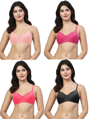 LILY maofcigam Women T-Shirt Lightly Padded Bra(Pink, Pink, Black, Red)