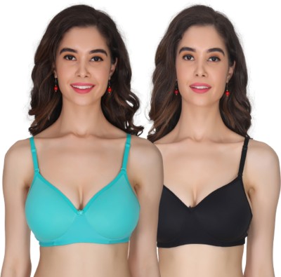 KGN RETINA Padded Bra Women Full Coverage Lightly Padded Bra(Black, Green)