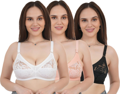 JEAGER JEAGER Women's Non-Padded Women Full Coverage Non Padded Bra(White, Black, Beige)