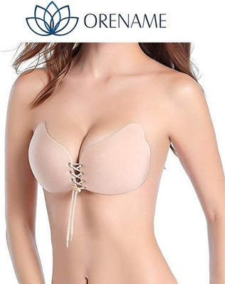 ORENAME SILICON INVISIBLE BRA - BEIGE Women Stick-on Lightly Padded Bra(Beige)
