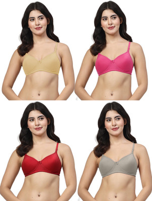 LILY maofcigam Women T-Shirt Lightly Padded Bra(Pink, Beige, Green, Maroon)