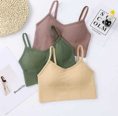 lgr Pack of 3 Women Sports Lightly Padded Bra Women Bralette Lightly Padded Bra(Multicolor)
