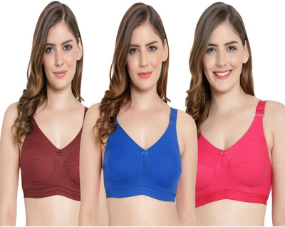 SIMLO Premium Bra Women Full Coverage Non Padded Bra(Multicolor)