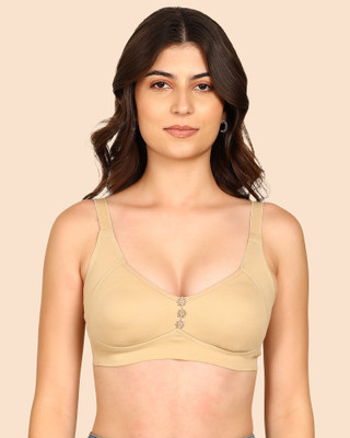 KOMLI Komli Bonded Breathable Cotton Plus Size M-Frame Minimiser Padded Bra Women Minimizer Lightly Padded Bra(Beige)