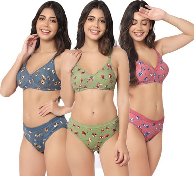 babynbaba Pack of 3 Women T-Shirt Lightly Padded Bra(Multicolor) Women Push-up Lightly Padded Bra(Multicolor)