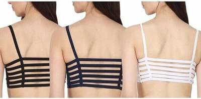 Paradise Style 6 patti Women Everyday Lightly Padded Bra(Black, Dark Blue, White)