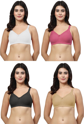 LILY iranos Women Minimizer Non Padded Bra(Pink, White, Beige, Black)