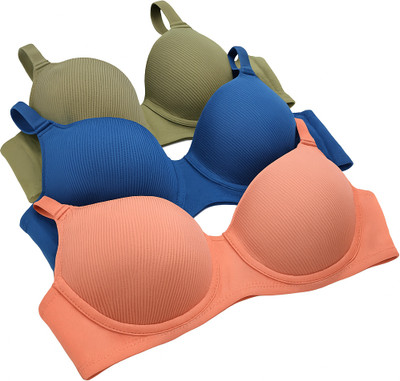SHOPDAY RimZim Women Full Coverage Lightly Padded Bra(Multicolor)