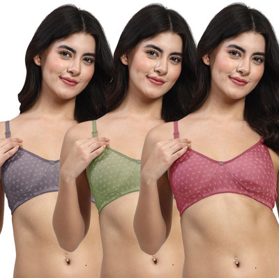 LILY itidaMino Women T-Shirt Non Padded Bra(Purple, Green, Grey)