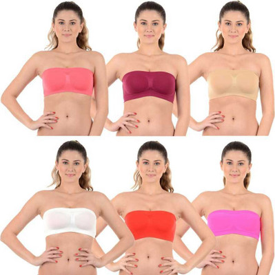 Texelllo Women Bandeau/Tube Non Padded Bra(Multicolor)
