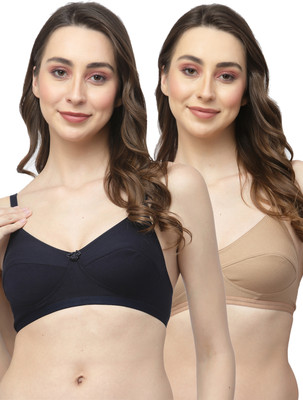 COLLEGE GIRL CGRO1256 Women T-Shirt Non Padded Bra(Dark Blue, Brown)