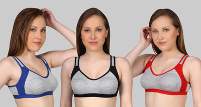 Lady One Women Sports Non Padded Bra(Multicolor)