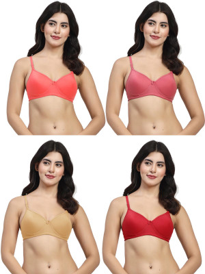 LILY mfruomalg Women Full Coverage Lightly Padded Bra(Maroon, Red, Brown, Maroon)