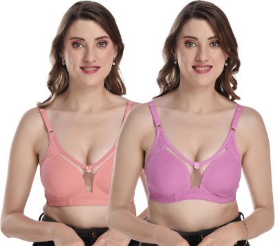 Viral Girl NA Women Full Coverage Non Padded Bra(Purple, Pink)