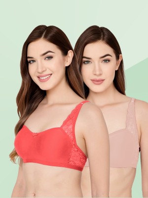 Clothonics SPACER Women Full Coverage Non Padded Bra(Beige, Orange)