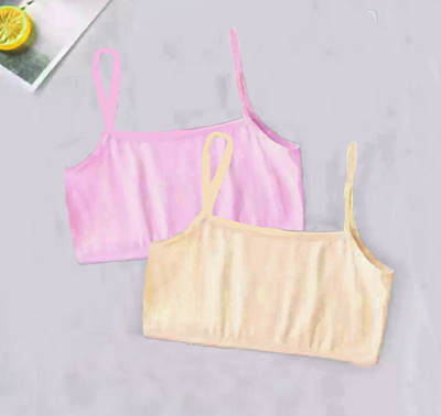 BRAAFEE Girls non padded full coverage cotton beginner sports bra Girls Training/Beginners Non Padded Bra(Multicolor)