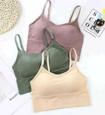 MAHEK CREATIVE Women Sports Lightly Padded Bra(Multicolor)