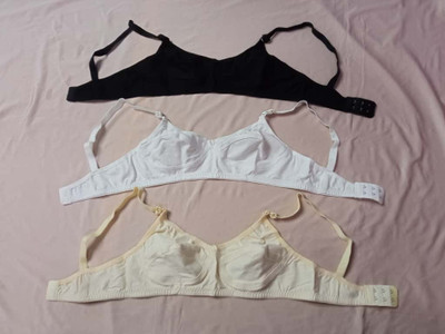 Kesar Lingeries cotton bras for womens Women Everyday Non Padded Bra(Black, White, Beige)