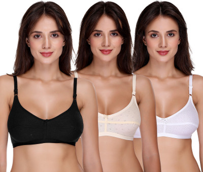 SONA H-05 Cotton Non Padded Full Coverage Bra Women Full Coverage Non Padded Bra(White, Black, Beige)