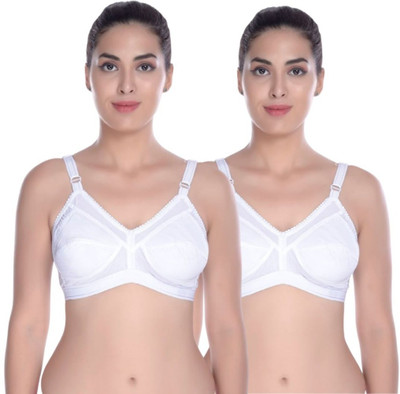 assion pie TRIPLE HOOK Women Full Coverage Non Padded Bra(White)