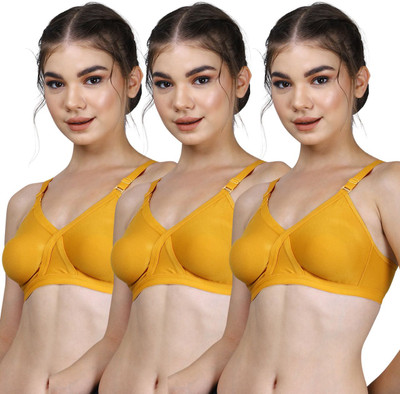 CARLTON LONDON Everday T-Shirt Bra Women Everyday Non Padded Bra(Yellow, Yellow, Yellow)