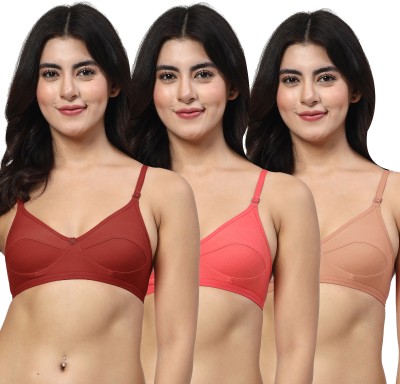 LILY anpas Women Everyday Non Padded Bra(Maroon, Brown, Pink)