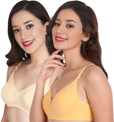 Liigne Women Everyday Non Padded Bra (Pack Of 2) for T-Shirt Saree Dress Sports Garment Women Everyday Non Padded Bra(Beige)