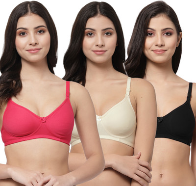 Docare Detachable Strap Women T-Shirt Lightly Padded Bra(Pink, Beige, Black)