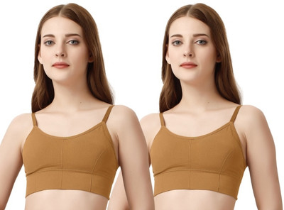 AdinaComfort Women Cami Bra Non Padded Bra(Yellow)