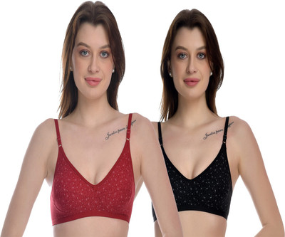 elina Stylish Strapless Bra for Women Women T-Shirt Non Padded Bra(Maroon, Black)