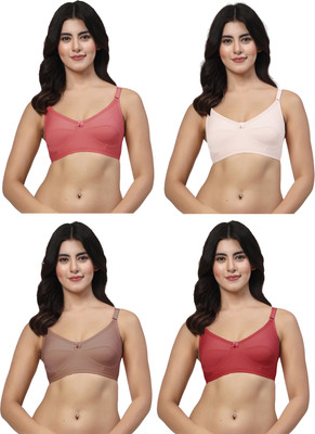 LILY akihdar Women Minimizer Non Padded Bra(White, Maroon, Maroon, Maroon)