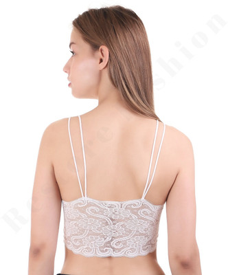 Restore Fashion Women's Padded Net Bra,Lace,Breathable,Wire-Free, Soft,Comfortable for Everyday Women Everyday Lightly Padded Bra(White)