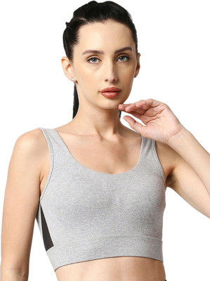 SOIE CB-910GREY MELANGE Women Sports Non Padded Bra(Grey)
