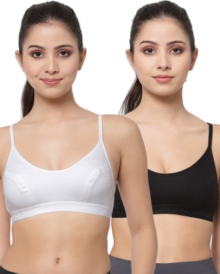 COLLEGE GIRL SB08 Women Sports Non Padded Bra(White, Black)