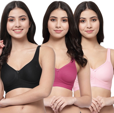 COLLEGE GIRL CG1215 Women Minimizer Lightly Padded Bra(Black, Pink)