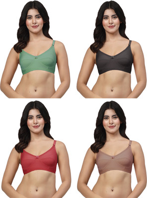 LILY akihdar Women Minimizer Non Padded Bra(Green, Black, Maroon, Maroon)