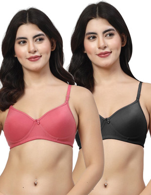 LILY maofcigam Women T-Shirt Heavily Padded Bra(Maroon, Black)