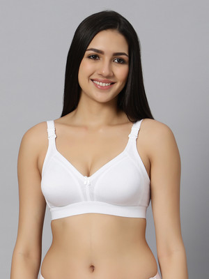 BlueNixie bra for Women Full Coverage Non Padded Bra(White)