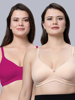 Eden EDENBRA08MAGENTASKIN Women T-Shirt Non Padded Bra(Pink, Beige)