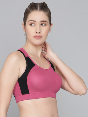 Effectinn Women Sports Heavily Padded Bra(Pink)