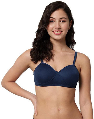 small candy Women's Cotton Lightly Padded T-Shirt Push-up (Combo Pack 3, 40B) Women T-Shirt Lightly Padded Bra(Blue, Light Blue, Pink)