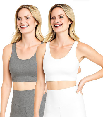 PTELRA Girls Everyday Non Padded Bra(Grey, White)